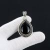 Драгоценный камень черный оникс, подвеска из стерлингового серебра 925 пробы ручной работы, натуральный черный камень оникс, подвеска из драгоценного камня черного оникса для подарков