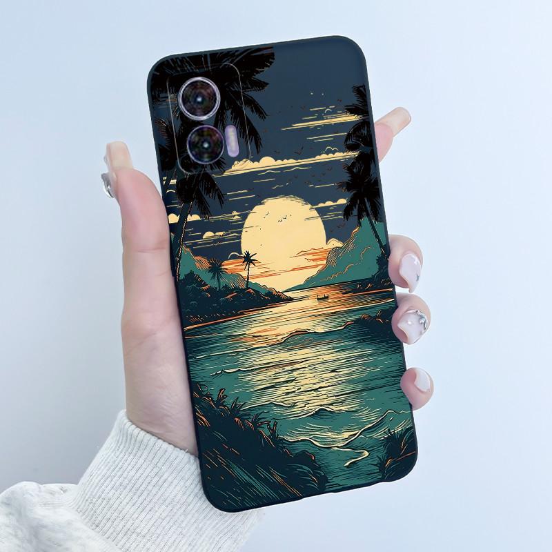 Чехол для Motorola Edge 30 Neo Милый Кролик с Сердечками Тонкий Мягкий Черный TPU Чехол для Moto Edge 30 Lite Fundas Edge30 Fusion Ultra Бампер