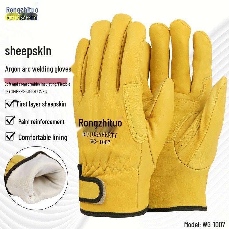 Термостойкие сварочные перчатки из овчины - Подкладка из флиса, Огнеупорные, Износостойкие, Изолирующие