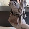 Премиальная ретро-сумка для поездок на работу, женская сумка, фактурная универсальная сумка-ведро, популярная сумка-мессенджер с широким плечевым ремнем