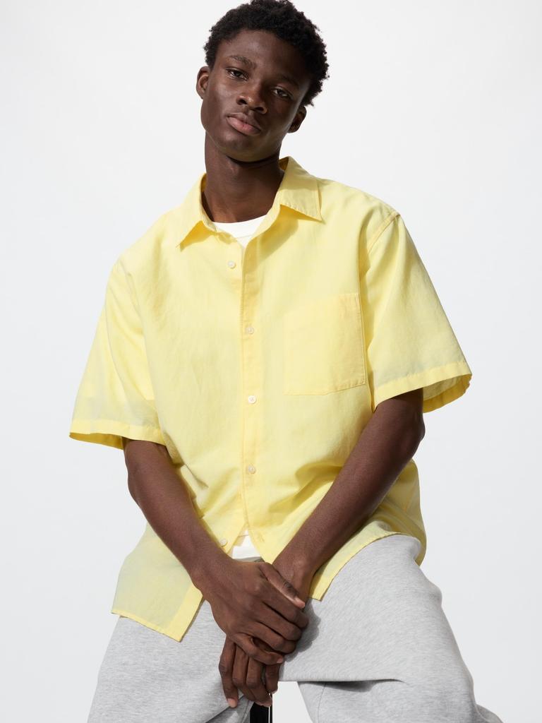 Uniqlo Японская хлопково-льняная рубашка