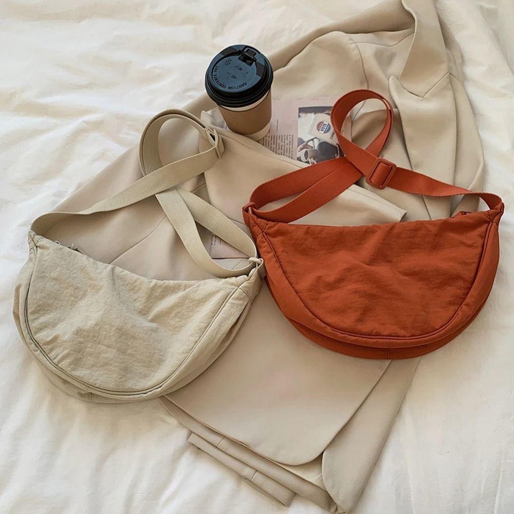 Handbag Single Shoulder Bags Underarm Bag Canvas Dumpling Bag Trendy Half-moon Bag Girls
