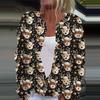 Women's Fashion Christmas Printed Long Sleeve Knitted Cardigan Button Down Jacket