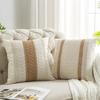2 Pcs Throw Pillowcase Bohemian Style Color Matching Square Shape Bedroom Living Room Sofa Decoration Pillowcase Pillow Cover