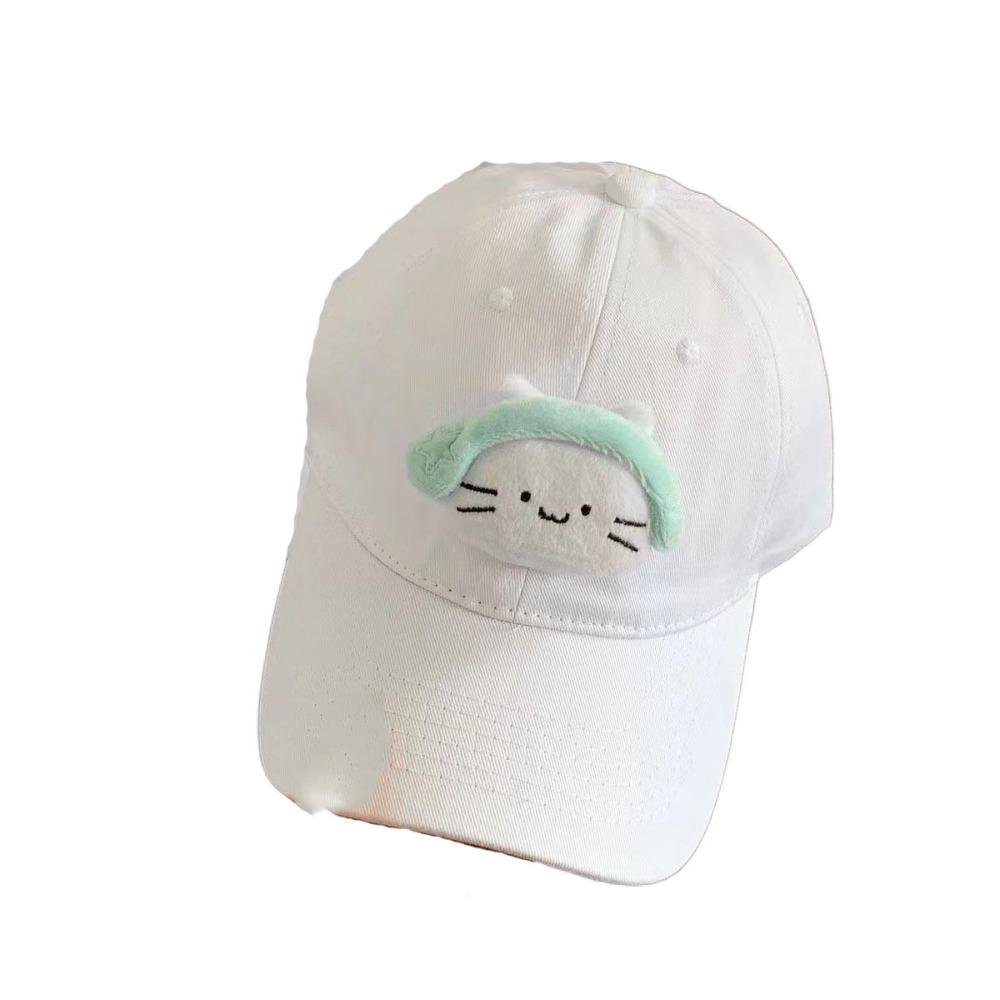 Аниме Наушник Кот Солнечная Шляпа Однотонная Кепка с Козырьком Аксессуары для Одежды Плюшевая Кукла Бейсболка Мужская