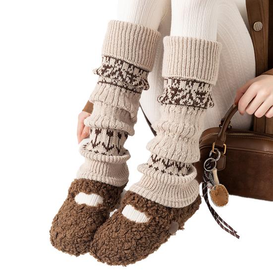 Вязаные гетры женские ретро богемные гетры зимние чехлы для обуви манжеты для сапог для вечеринок свиданий уличной одежды