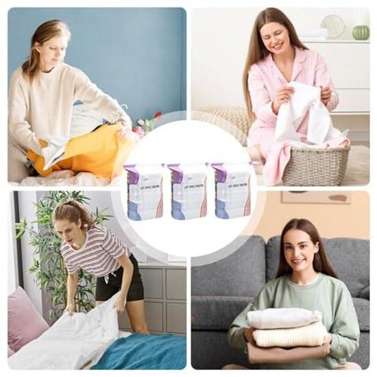 Vacuum Storage Bag No Need Airtight Pump Space-Saving Compression Set Clothes Coats Bedding Pillows Blankets Cushions Household Use Moving Camping
