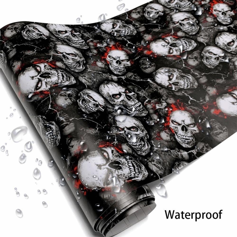 Self-Adhesive Car Stickers Wrap Vinyl Film Skull Car Interior Sticker For Car Motorcycle DIY