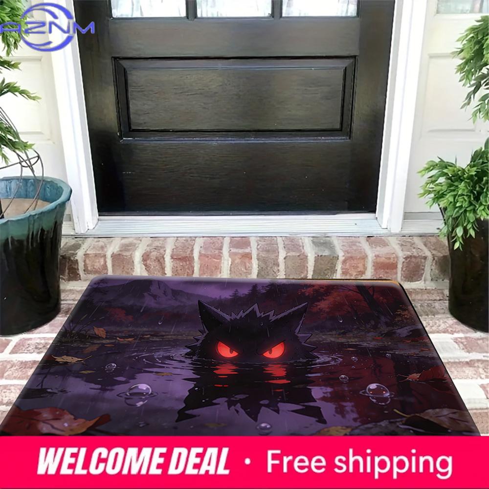Pokémon Gengar Autumn Rainy Lake Print Non-Slip Soft Doormat for Home Decor