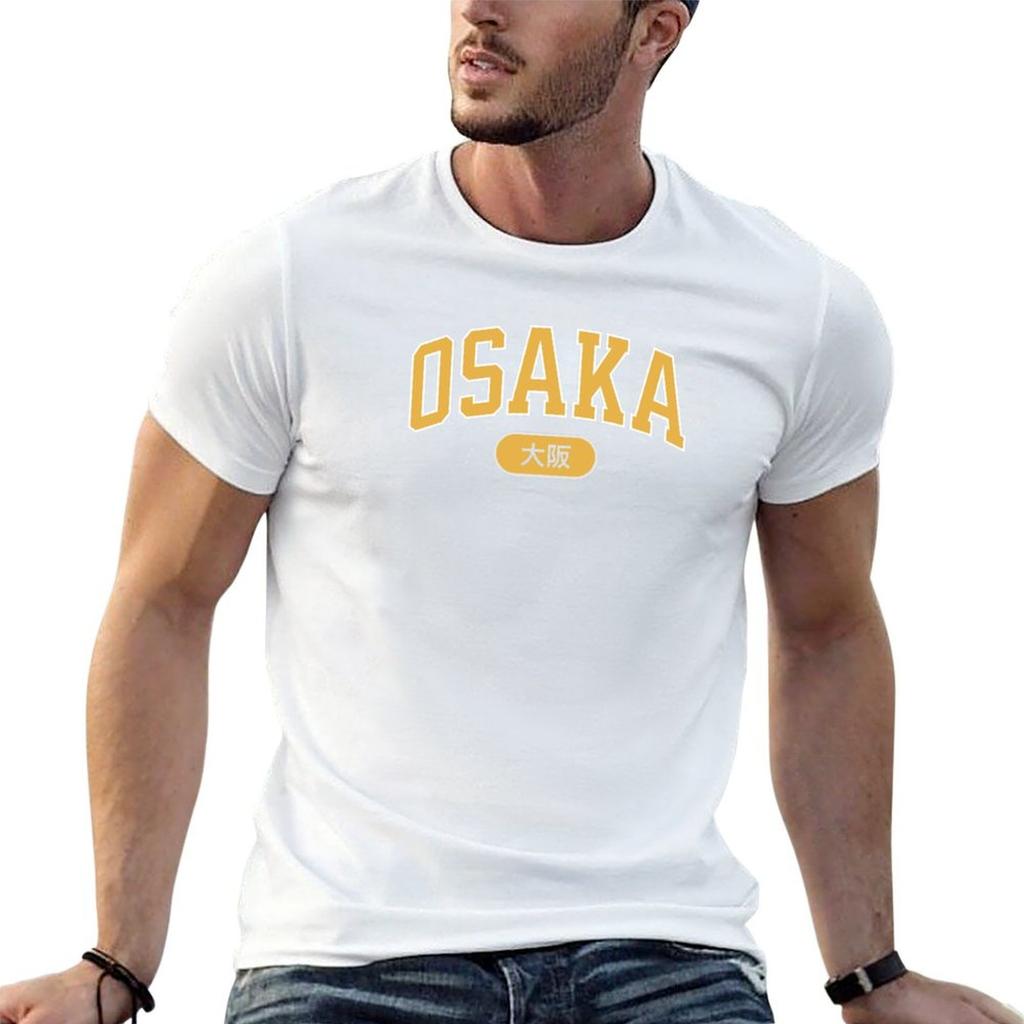 Osaka in English and Japanese script TShirt Festival Casual Short Sleeve