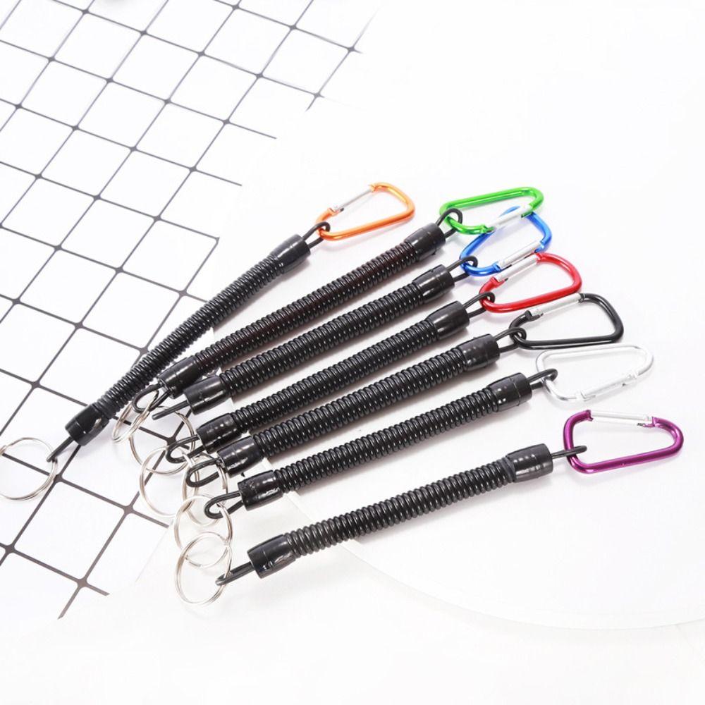 Keychain For Outdoor Spring Elastic Rope Anti-lost Phone Keychain Fishing Lanyards Spring Key Cord