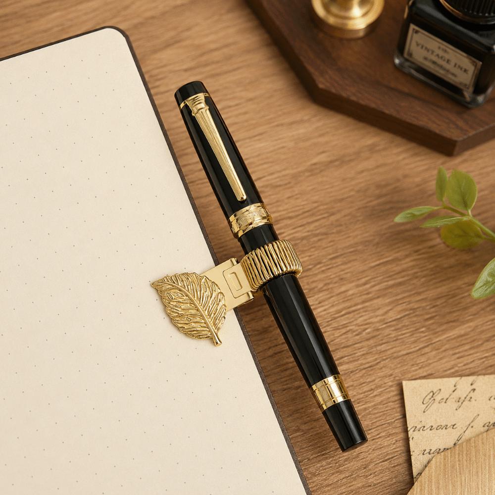 Metal Pen Clip Vintage Pen Keeper Durable Leaf Pen Loop  Gift