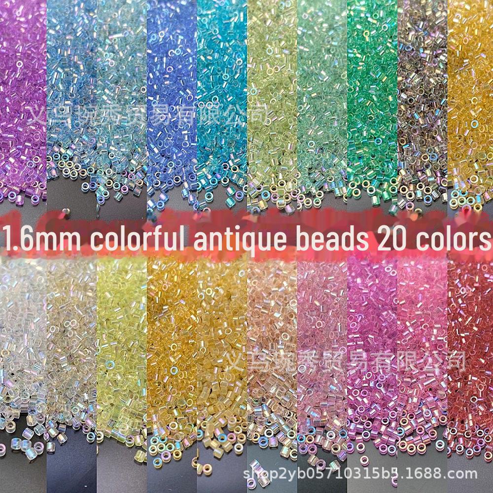 «1,6 мм прозрачные фантазийные старинные бусины для самодельных украшений с кисточками и вышивки»