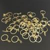 Gold 30mm Flat Ring Keychain with Chain - DIY Jewelry Accessory