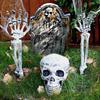 Realistic Skeleton Stakes with Crow and Red Eyes Zombie Hands and Skull Set for Graveyard Yard Lawn Garden Decoration