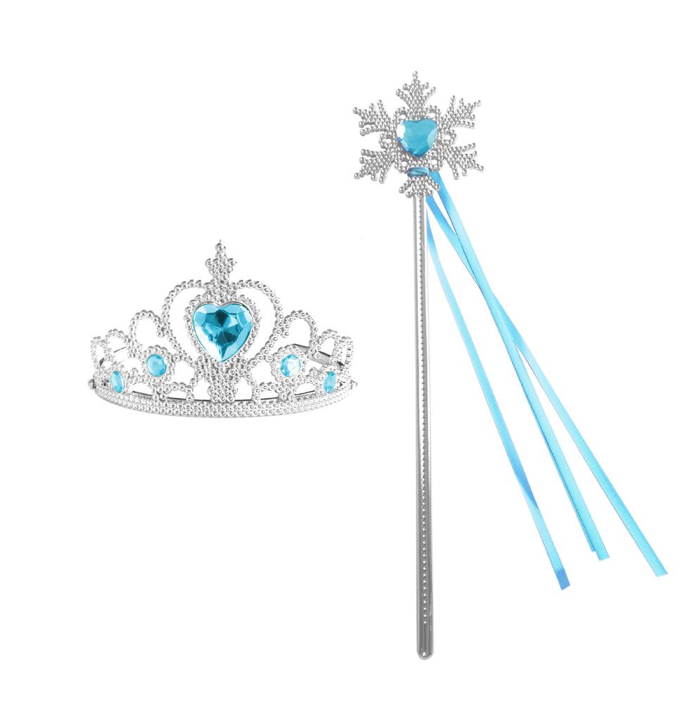 Cross-border foreign trade Ice and Snow Queen dress Fluffy yarn dress with cape Frozen Princess Elsa dress