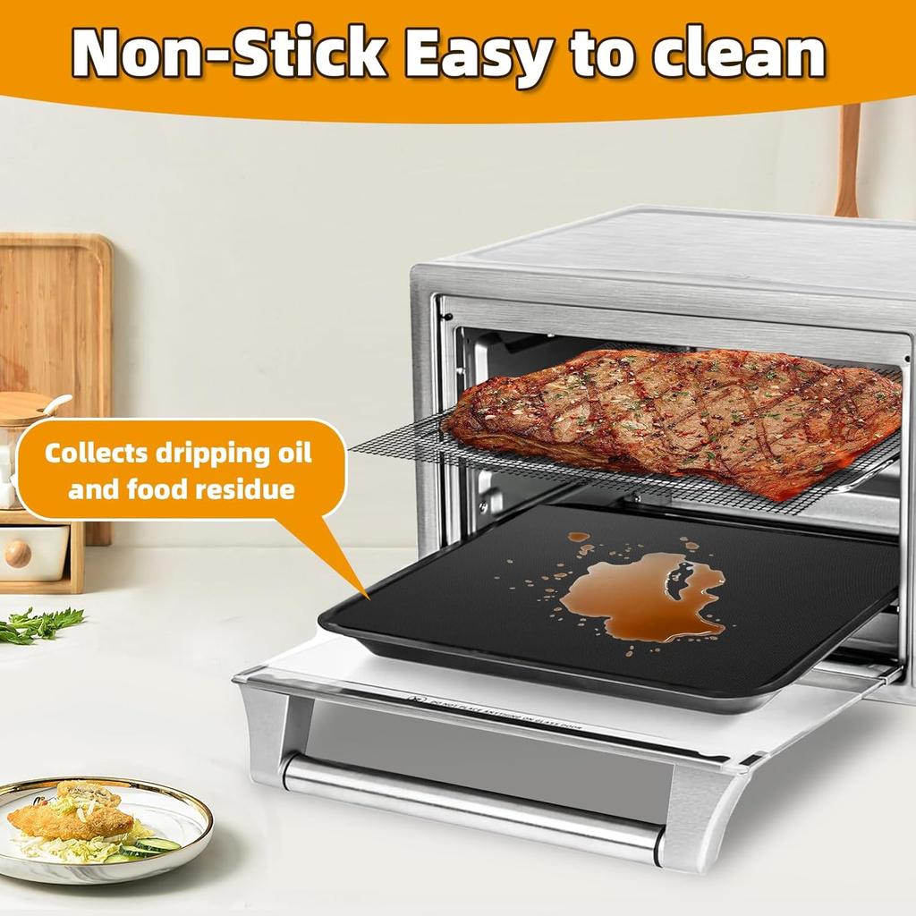 Вкладыши Reble для аэрофритюрницы Breville Smart Oven Air Fryer Pro BOV900BSS, Ninja Foodi, с антипригарным покрытием, 3x вкладыша + 3x сетка