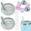 2 Pack 40 Oz Tumbler Flip Straw Lid Replacement Fit ForQuencher, Spill Proof Resistant Tumbler Lids,Reusable Tumbler Cover For Cup And