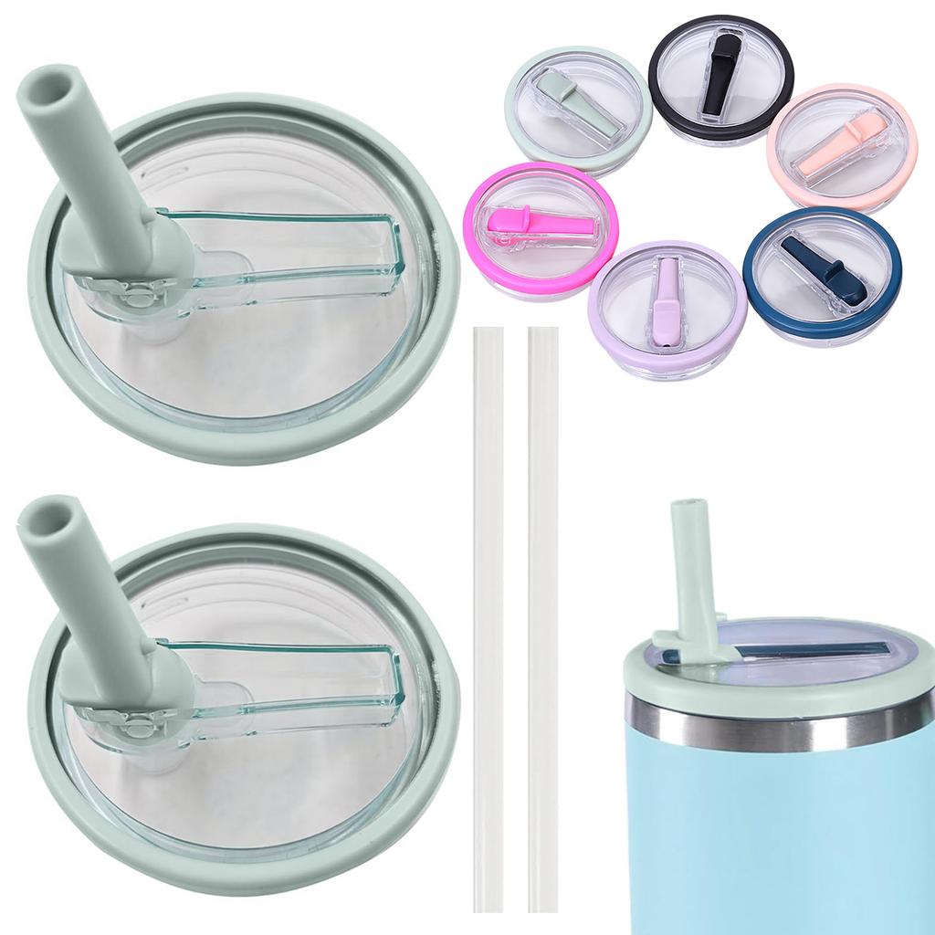 2 упаковки, сменная откидная соломенная крышка для стакана на 40 унций, подходящая для тушителя, устойчивые к разливу крышки стаканов, многоразовая крышка стакана для чашки и