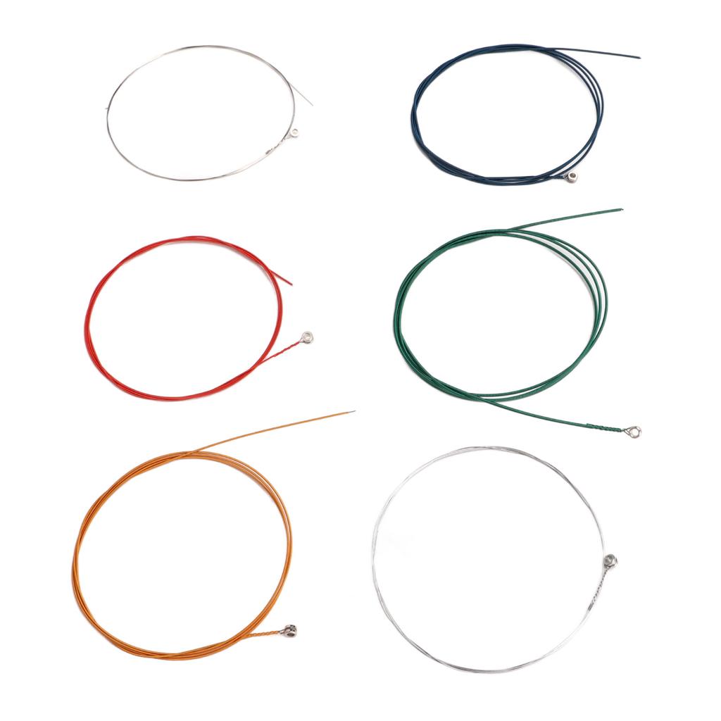 6 шт. Струны для гитары из медно-цинкового сплава, устойчивые к ржавчине, легкие в игре, разноцветные, профессиональные струны для акустической гитары