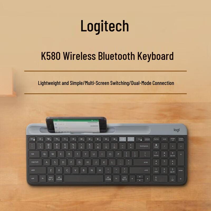 Беспроводная Bluetooth-клавиатура Logitech K580 для нескольких устройств с держателем для телефона