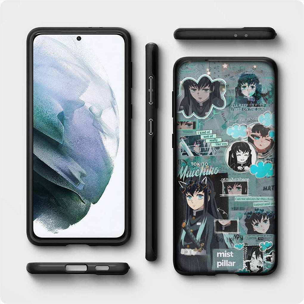 Для iPhone 16 15 Xiaomi Redmi Note 13 12 11 Pro Max X 9 14 XR Samsung Galaxy S24 S23 Plus Huawei OPPO Muichiro Tokito Tanjirou Demon Slayer чехол для телефона