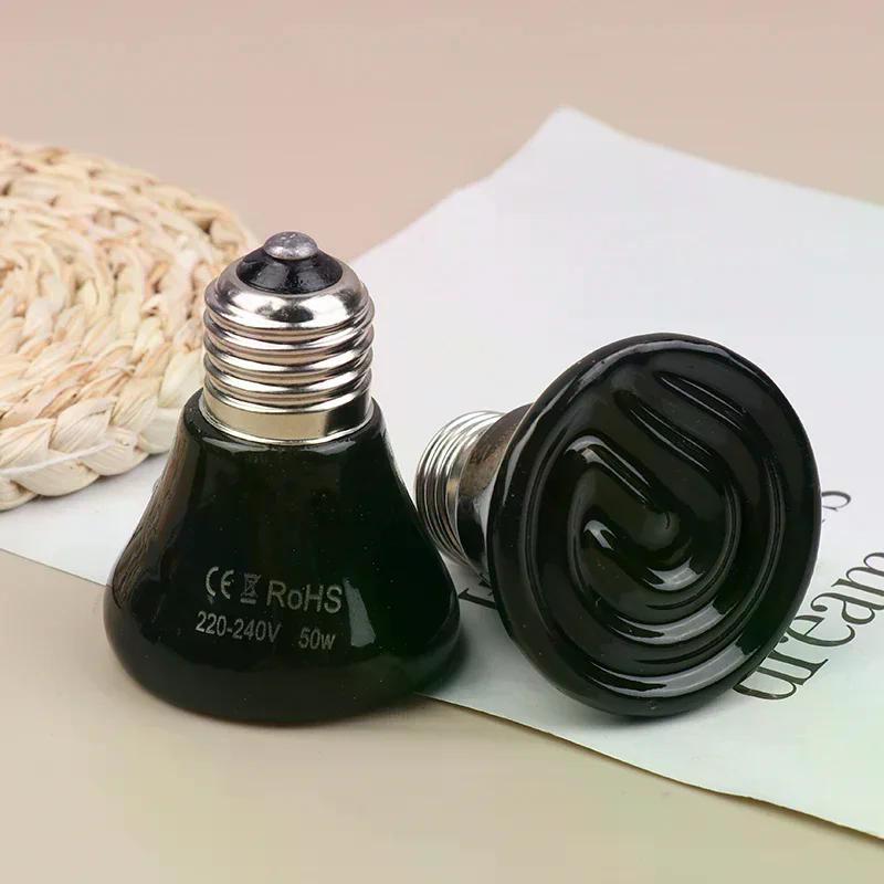 1 шт. Коробка для рептилий, без света, керамическая лампа дальнего инфракрасного обогрева E27, маленькая мини-лампа обогрева 25 Вт 50 Вт 75 Вт, мини-лампа обогрева для питомцев