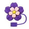 New Colorful Flower Straw Caps 10mm – Cartoon Reusable Dustproof Straw Stoppers for Home Use  Practical Household Accessories