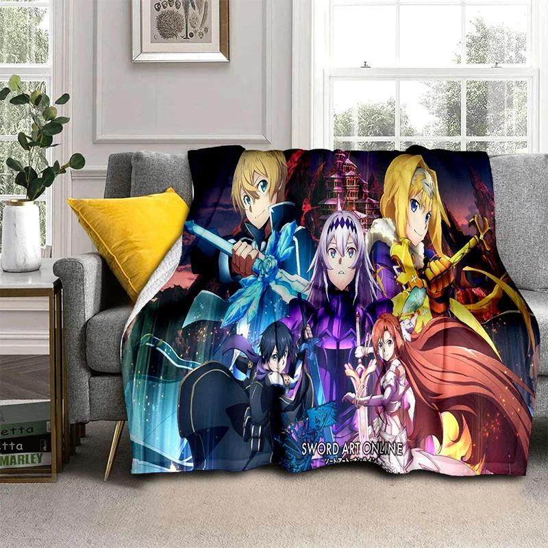 Одеяло с героями мультфильмов «Sword Art Online SAO», мягкое одеяло для дома, спальни, кровати, дивана, пикника, путешествия, офиса, детское одеяло