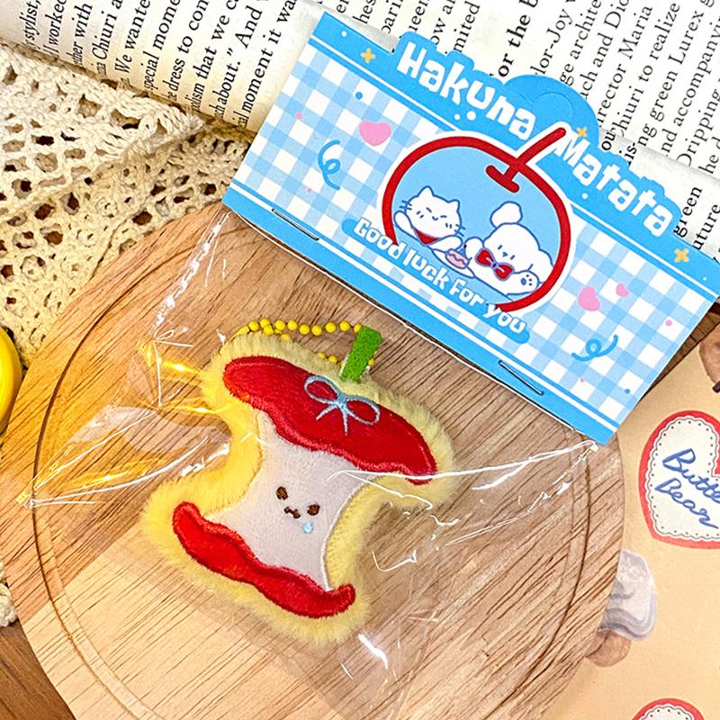 Cute Plush Fruit Plush Doll Key Chain Creative Fruit Core Pendant Backpack Hanging Decoration Accessories Gifts