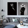 Рамка из цельного дерева, современные сексуальные черно-белые женские картины на холсте, настенные художественные постеры и принты, фотографии для гостиной, домашний декор