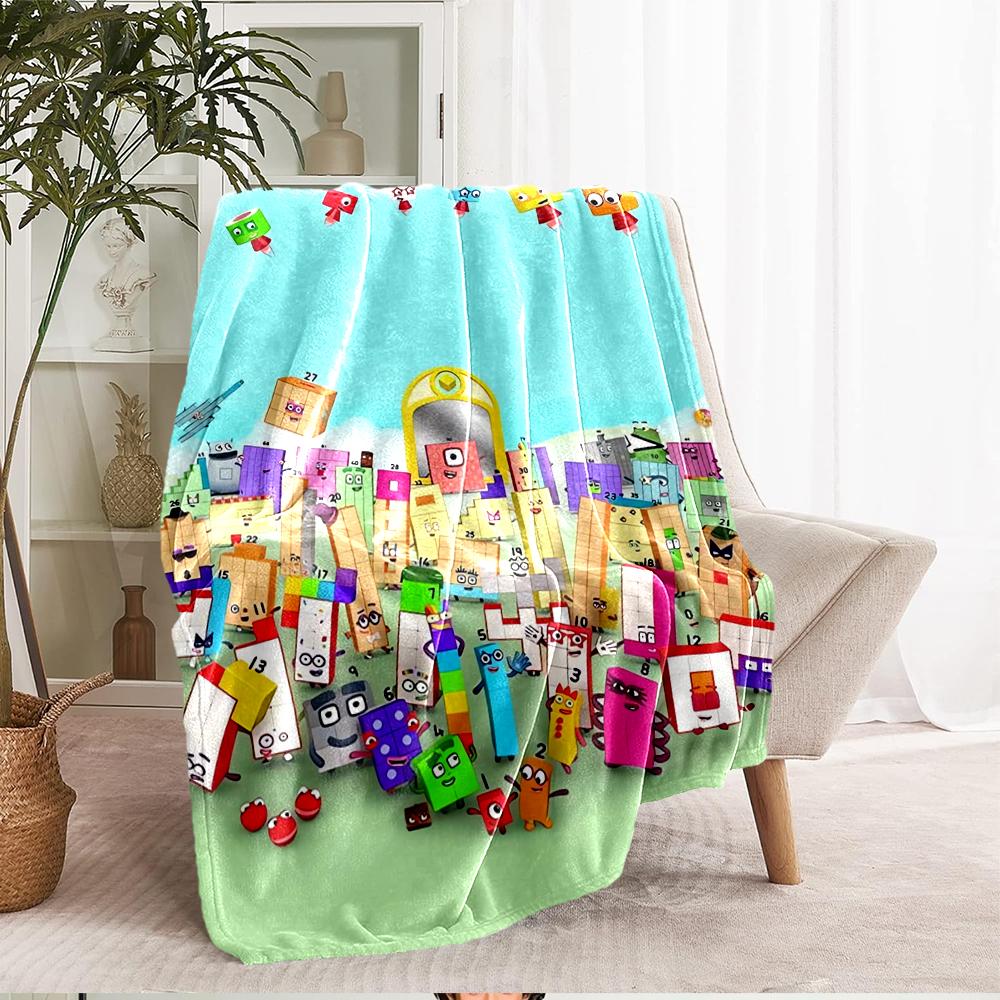 Numberblocks Theme Printed Blanket - Perfect for Couch, Bed, Travel & Outdoor Use | Machine Washable, Cozy & Durable.