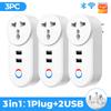 Tuya Wi-Fi умная USB-розетка 3-контактная вилка Южная Африка Индия-ЕС Великобритания США адаптер для зарядки голосовой синхронизации для Google Home Alexa