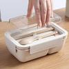 Microwave Safe Wheat Straw Lunch Box for Kids BPA Free Reusable Bento Box for School Work or Picnic Use