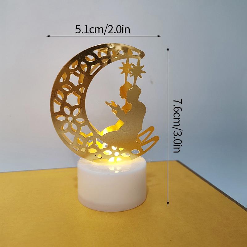 Ид Рамадан свеча светодиодный ночник Ид мусульманская вечеринка Декор аксессуары мусульманский фестиваль вечеринка декор Луна лампа Рамадан Декор