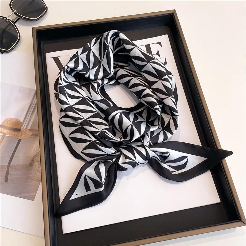 Long Neckerchief Skinny Hair Bands Women Silk Scarfs Fashion Headbands Bag Scarves Print Hairband Neck Scarf For Ladies 14x147cm