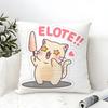 Funny Cat Thinking Network Pattern Pillow Case Cotton Linen Fabric Square Zipper Pillowcase Home Decorative Living Room