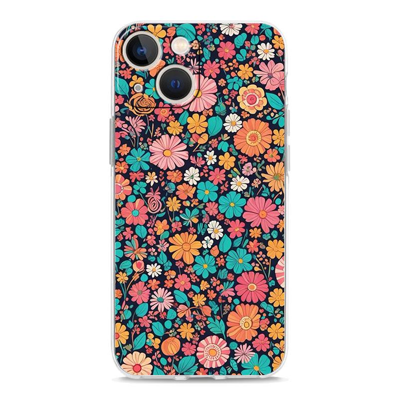 Чехол для телефона iPhone 17 Чехлы iPhone Air 16 15 12 13 14 Pro Max 7 8 Plus 16Pro iPhone11 Прозрачный Мягкий Чехол цветочный дизайн