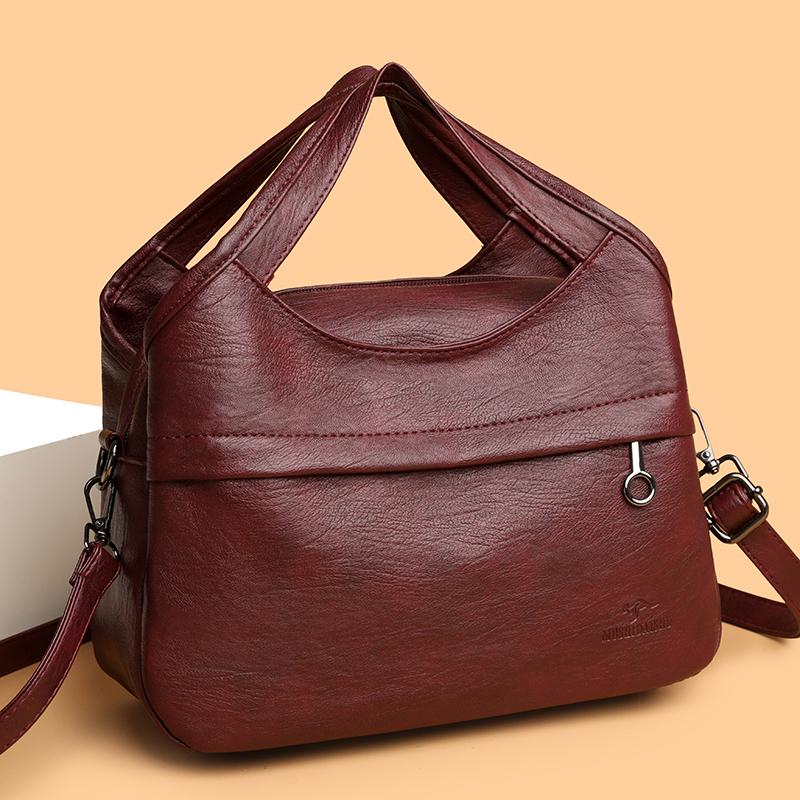 Ретро большая сумка через плечо однотонная сумка-мессенджер ПУ сумка для commuters