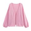 Kaslead New Women clothes Western Style Fashion Simple and Versatile Fresh Solid Color Knit cardigan