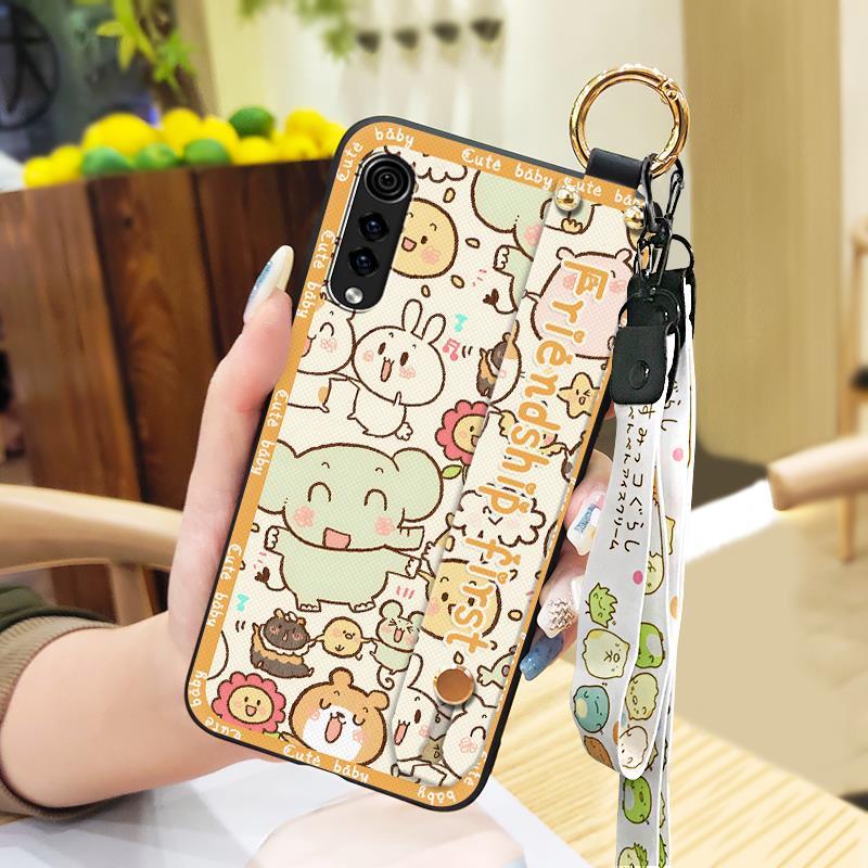 Anti-knock Anti-dust Phone Case For LG Velvet 4G/5G Lanyard Dirt-resistant Soft Case Wrist Strap Fashion Design Cute