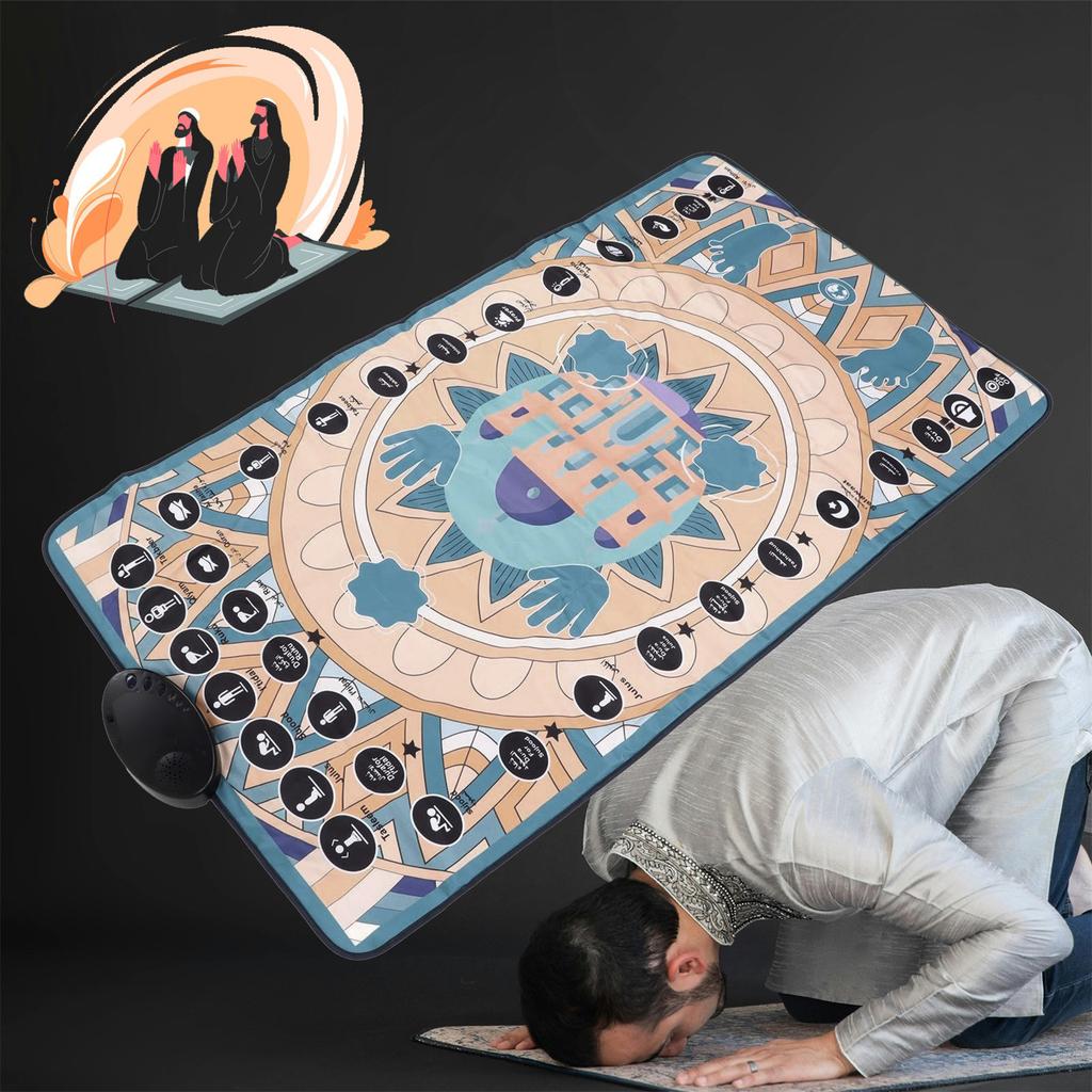 Умный интерактивный коврик для мусульман с 25 чувствительными клавишами, мягким слоем коврика, динамиком