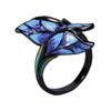 Women's Jewelry Unique Shape Blue Butterfly Enamel Ring Elegant Party Jewelry Handmade Enamel Butterfly Ring