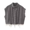 2023 Women's Winter Fashion Color Block Knitted Vest Sweater