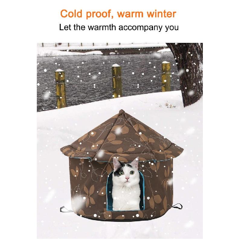 Cat House Waterproof Outdoor Winter Warm Pet Cat Cave Sleeping Beds Tent Home Foldable and Washable for Small Dog Puppy Supplies