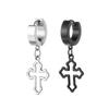 Simple Stainless Steel Hollow Cross Pendant Hoop Earrings For Women Girls Design Hip Hop Men Ear Jewelry Party Gifts