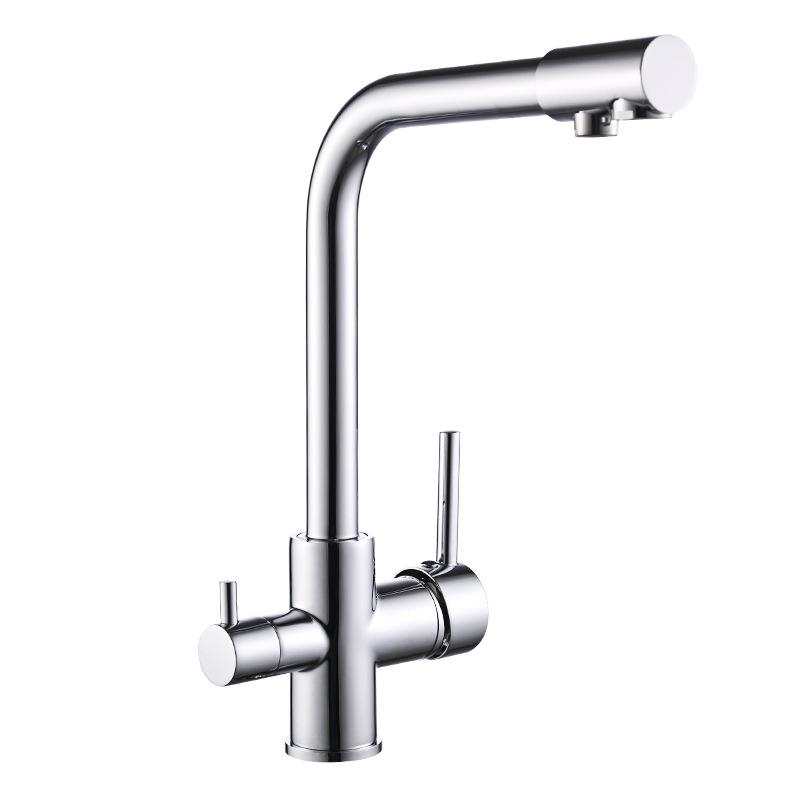Rotatable Brass Kitchen Faucet: 3-in-1 Hot & Cold Water Purification with Splash-Proof Design