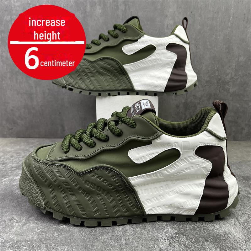 Модные европейские мужские кроссовки на высоком каблуке: Осенне-зимняя мода с толстой подошвой