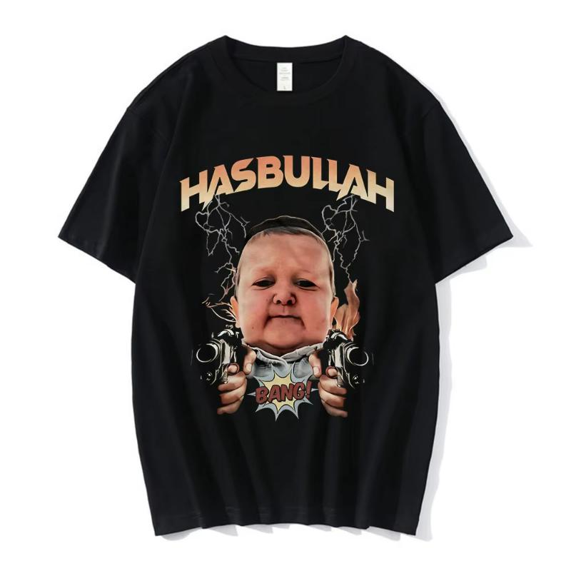 Hasbulla Fighting Meme T-shirt Fan Gift Mini Khabib Blogger T-shirtsUnisex High Quality Oversized Graphics Tee Shirt Unisex