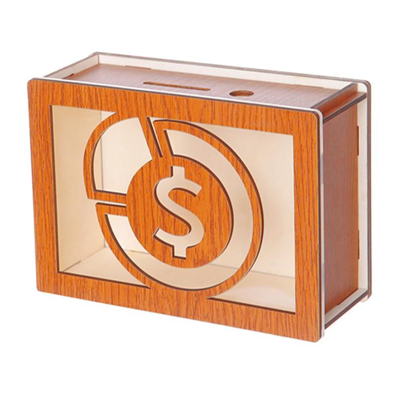 Декоративная копилка из натурального дерева со счетчиком, копилка ручной работы для творческих детей, цель по экономии денег 10000 евро